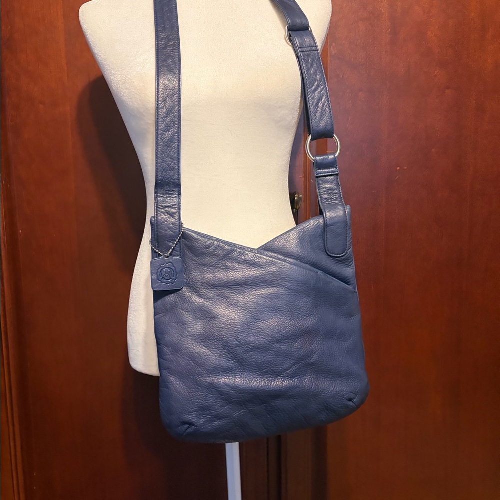 Osgoode Marley Jessica Kriss Kross Navy Soft Leather Crossbody Bag